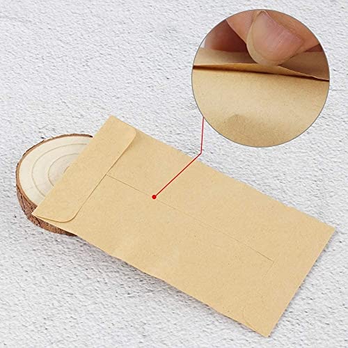 Bolsas de papel de estraza pequeñas pequeñas bolsas de papel marrón bolsas de regalo bolsas de papel Kraft sobres dulces semillas regalos fiesta cumpleaños cumpleaños 6 x 10 cm (100 unidades)