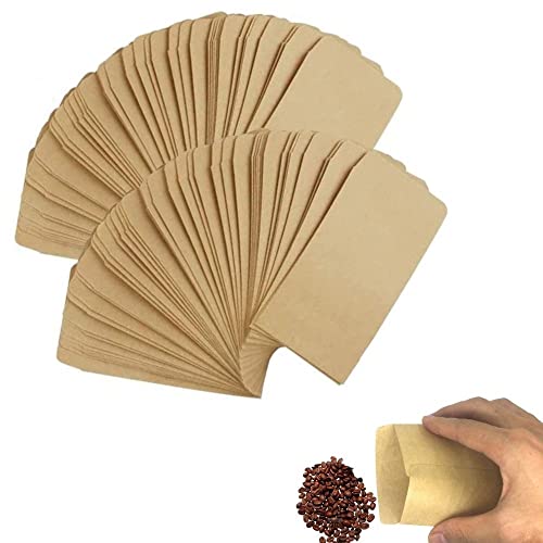 Bolsas de papel de estraza pequeñas pequeñas bolsas de papel marrón bolsas de regalo bolsas de papel Kraft sobres dulces semillas regalos fiesta cumpleaños cumpleaños 6 x 10 cm (100 unidades)