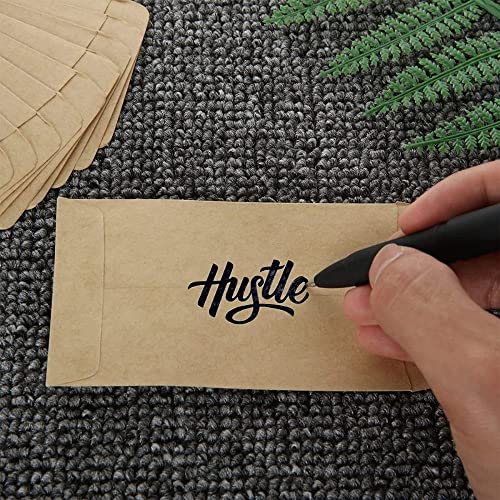 Bolsas de papel de estraza pequeñas pequeñas bolsas de papel marrón bolsas de regalo bolsas de papel Kraft sobres dulces semillas regalos fiesta cumpleaños cumpleaños 6 x 10 cm (100 unidades)