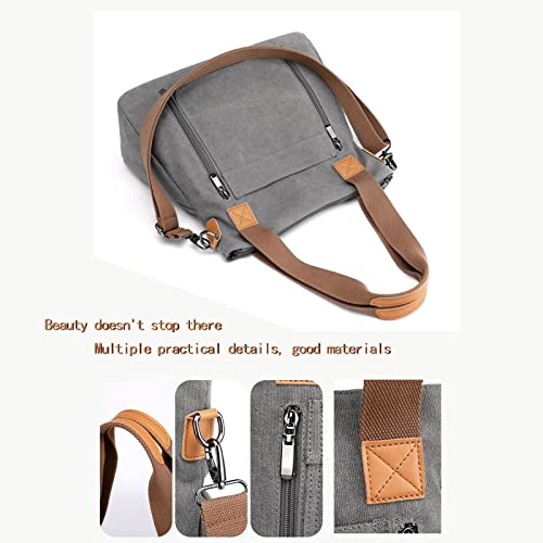 Bolso de Mensajero Hobos portátiles de Las Mujeres Bolso de Hombro Casual de Gran Capacidad Señoras Bolsa de Lona Retro de Alta Gama for Oficina Compras de la Escuela