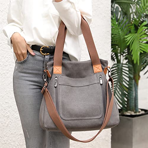 Bolso de Mensajero Hobos portátiles de Las Mujeres Bolso de Hombro Casual de Gran Capacidad Señoras Bolsa de Lona Retro de Alta Gama for Oficina Compras de la Escuela