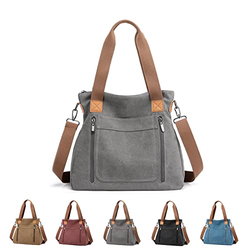 Bolso de Mensajero Hobos portátiles de Las Mujeres Bolso de Hombro Casual de Gran Capacidad Señoras Bolsa de Lona Retro de Alta Gama for Oficina Compras de la Escuela