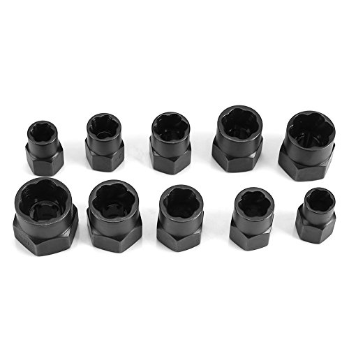 Bolt Remover, 10 Pcs Damaged Nut Stud Extractor Bolt Remover for the Removal of Locking Wheel Nuts, Damaged Bolts.