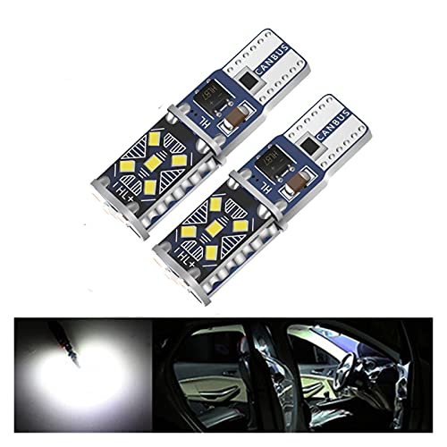 Bombilla de señal de giro 2 unids T10 W5W Super brillante LED LIGHT LIRSE AUTOMÁTICO DOOM DOOM BULLB VEHÍCULO WEDGE GURN GURNO INTERIOR APARCAMIENTO DRL Lámpara Blanco 12V para automóvil