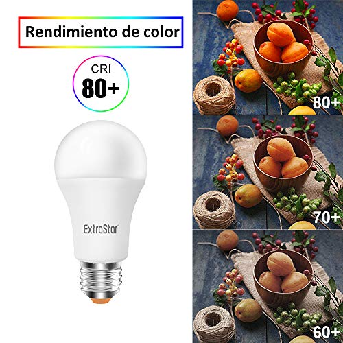 Bombilla LED E27, 12W (equivalente a 96W), 960lm,3000K luz calida - 6 unidades [Clase de eficiencia energética A+] (3000K)