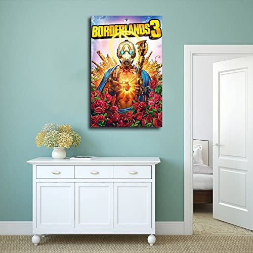 Borderlands 3 - Póster de juego (cubierta de juego - arte clave) de lona para decoración de pared, pinturas para sala de estar, dormitorio, marco de decoración: 20 x 30 cm