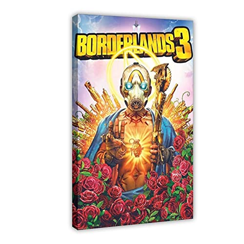 Borderlands 3 - Póster de juego (cubierta de juego - arte clave) de lona para decoración de pared, pinturas para sala de estar, dormitorio, marco de decoración: 20 x 30 cm