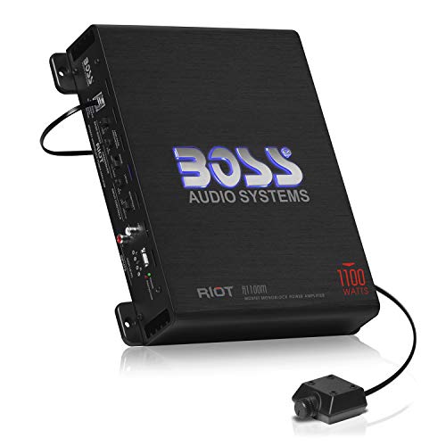 Boss Audio Systems R1100M 1.0 Coche Alámbrico Negro - Amplificador de Audio (1.0 Canales, 1100 W, A/B, 0,01%, 102 dB, 1100 W)