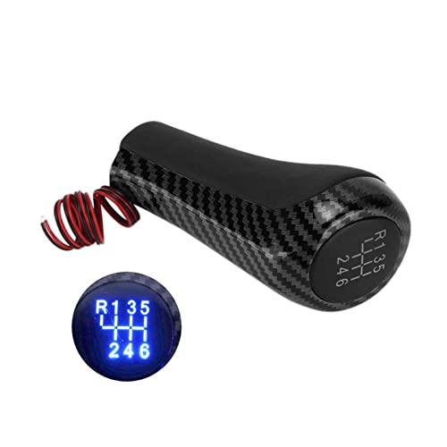 Boutique Aizhen Ajuste for accesorios de automóvil Mando el adaptador adaptador adaptador for el automóvil 6 velocidades de cambio de velocidades Mando el estilo de fibra de carbono con ajuste de reem