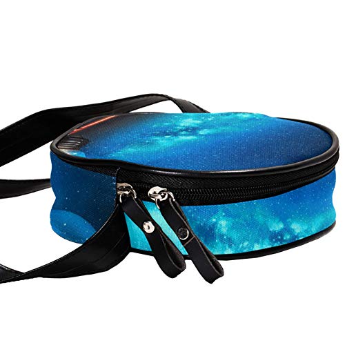 Boy Pulled The Big Bulb Diagonal bolsa redonda Crossbody cartera, bolso de hombro Círculo de moda bolso bandolera Mini lona Bolso de hombro inclinado