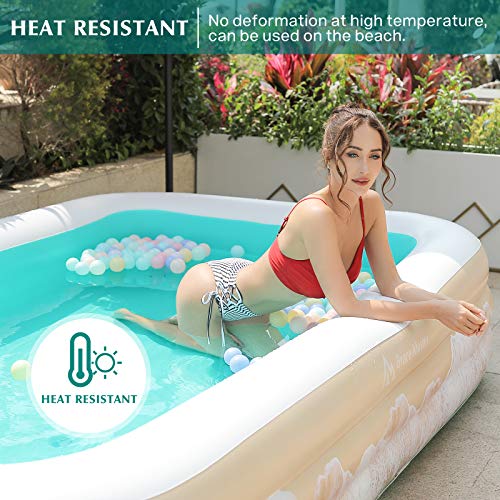 Brace Master Piscinas inflables, Piscina Hinchable Rectangular, 241cm x 142cm x 56cm, Piscina Infantil Inflable, Piscina Familiar, Fiesta AcuáTica De Verano para niños, Adultos, jardín, Verde