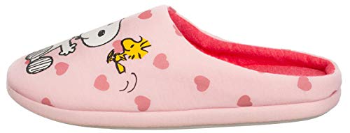 Brandsseller Zapatillas de estar por casa para mujer, diseño con motivos de Snoopy, color Rosa, talla 36/37 EU