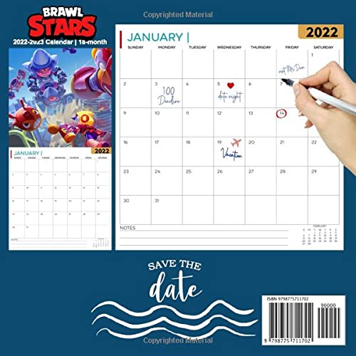 Brawl Stars: OFFICIAL 2022 Calendar - Video Game calendar 2022 - Brawl Stars -18 monthly 2022-2023 Calendar - Planner Gifts for boys girls kids and ... games Kalendar Calendario Calendrier). 2