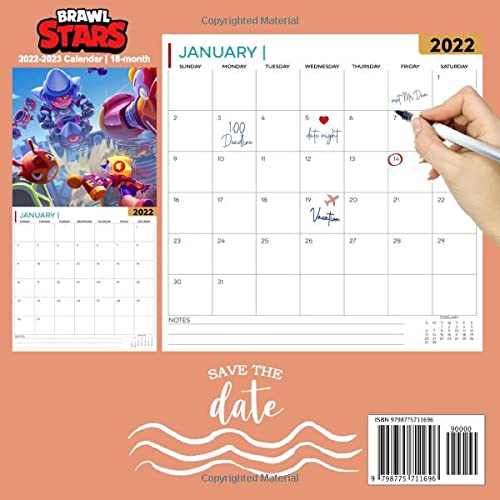 Brawl Stars: OFFICIAL 2022 Calendar - Video Game calendar 2022 - Brawl Stars -18 monthly 2022-2023 Calendar - Planner Gifts for boys girls kids and ... games Kalendar Calendario Calendrier). 3