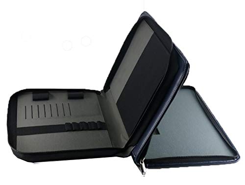 Broonel Estuche De Viaje De Cuero Azul para Computadora Portátil - Compatible con la ASUS VivoBook S14 S433 14"