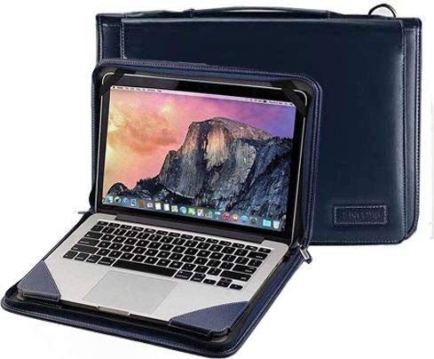 Broonel Estuche De Viaje De Cuero Azul para Computadora Portátil - Compatible con la ASUS VivoBook S14 S433 14"