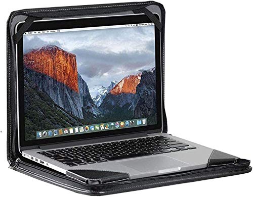 Broonel Estuche De Viaje De Cuero Gris para Computadora Portátil - Compatible con la ASUS VivoBook S14 S433 14"