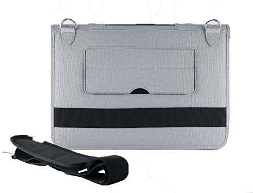 Broonel Estuche De Viaje De Cuero Gris para Computadora Portátil - Compatible con la ASUS VivoBook S14 S433 14"