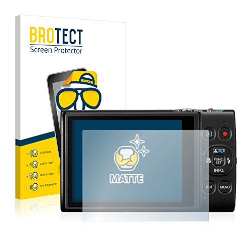BROTECT Protector Pantalla Anti-Reflejos Compatible con Canon Digital Ixus 285 HS (2 Unidades) Película Mate Anti-Huellas