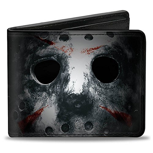 Buckle-Down Jason Mask3 Close-up + Friday The 13th - Cartera para hombre (talla única), color negro y gris