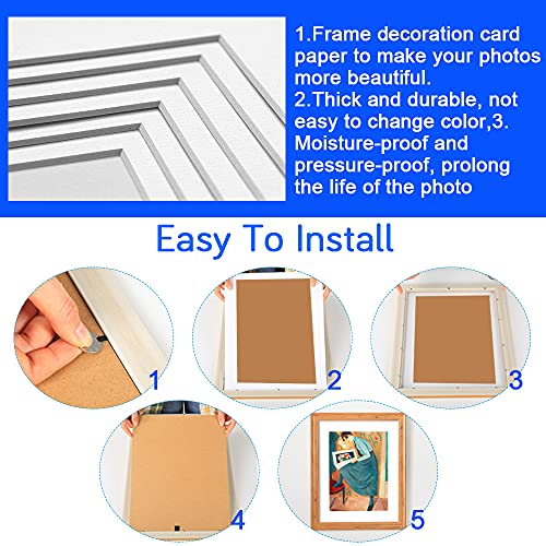 BUENTYA 10Pcs A3 Paspartú Blanco Papel Marco de Fotos de Papel Marcos de Fotos de Cartón DIY diámetro externo 29,7 * 42 cm y diámetro interno 20,3 * 25,3 cm marcos de fotos de papel passepartout