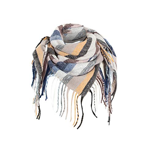 Bufanda colorida de otoño e invierno para mujer, con chal y bufanda cuadrada, casual, moderna con diferentes formas de llevar, ligera, para otoño e invierno, bufandas para chal