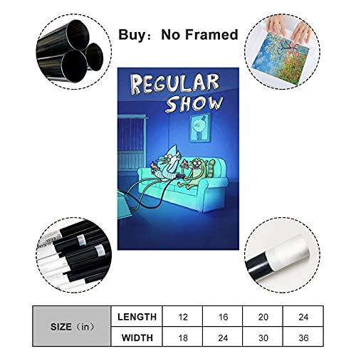BUKPO Regular Show Anime Poster De Juego De Mordecai Y Rigby Lienzo Arte Póster Póster de Pared Impresión Moderna Familia Dormitorio Póster 30 x 45 cm