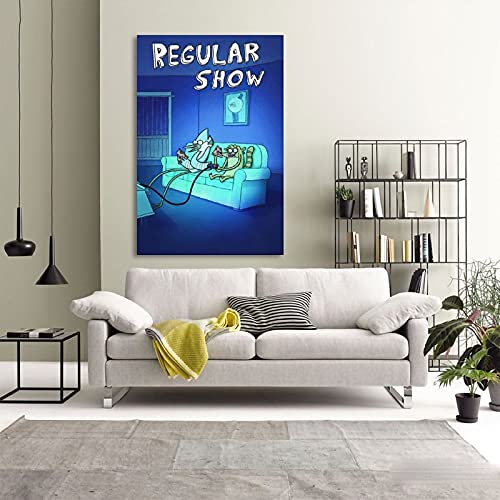 BUKPO Regular Show Anime Poster De Juego De Mordecai Y Rigby Lienzo Arte Póster Póster de Pared Impresión Moderna Familia Dormitorio Póster 30 x 45 cm
