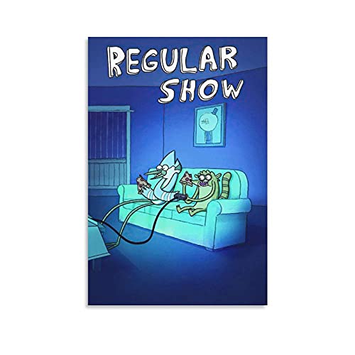 BUKPO Regular Show Anime Poster De Juego De Mordecai Y Rigby Lienzo Arte Póster Póster de Pared Impresión Moderna Familia Dormitorio Póster 30 x 45 cm