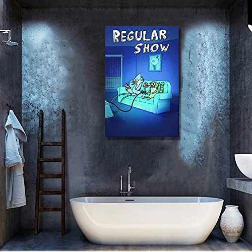 BUKPO Regular Show Anime Poster De Juego De Mordecai Y Rigby Lienzo Arte Póster Póster de Pared Impresión Moderna Familia Dormitorio Póster 30 x 45 cm