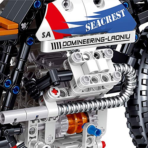 Bulokeliner Juego de bloques de construcción para moto de carreras, 366 bloques de construcción mecánicos, para coches de carreras y motos de cross, compatible con Lego