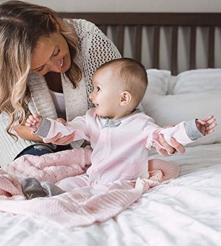 Burt's Bees Baby Sleep & Play, Organic One-Piece Romper-Jumpsuit PJ, Zip Ftbol, Floral Ditsy, 3-6 Meses para Bebés