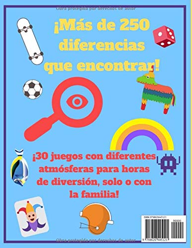 Buscar las Diferencias - 30 Juegos: A partir de 5 años - Libro de juegos para niños, libro de actividades con 7 a 11 diferencias por imagen - GRAN FORMATO Y SOLUCIONES
