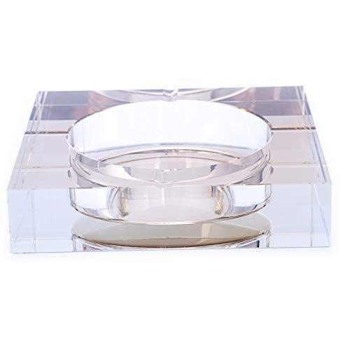 BXU-BG Modern Home/Oficina Arte Deco portátil Plaza Cenicero de Cristal de Oro Modelo 10 cm