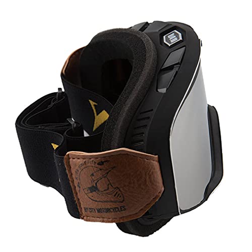 BY CITY Gafas de Moto Roadster Retro Vintage - Gafas de Aviador, Gafas para Casco Harley (Grey)