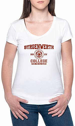Byrgenwerth College Fear The Old Blood Mujeres Camiseta De Manga Corta Blanco Cuello Redondo Women T-Shirt White Round Neck M