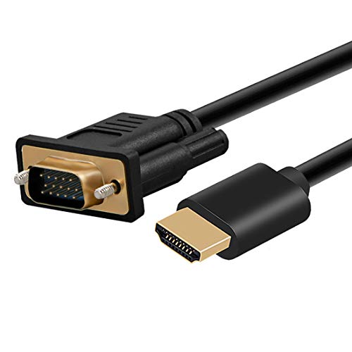 Cable adaptador HDMI a VGA, chapado en oro 1080P Activo HDMI Digital a VGA Analógico Video Adaptador Cable Convertidor para Escritorio, Proyector, HDTV, Raspberry Pi, Roku, Xbox (1m)
