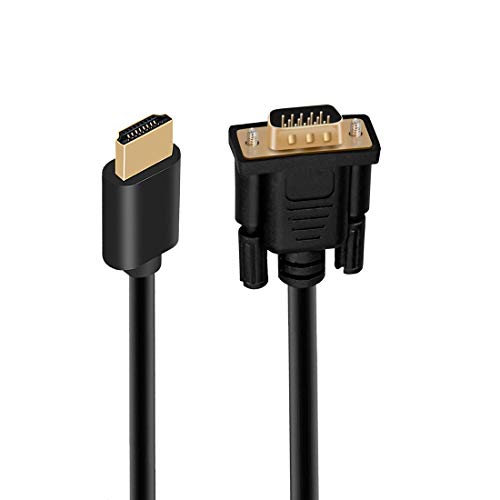 Cable adaptador HDMI a VGA, chapado en oro 1080P Activo HDMI Digital a VGA Analógico Video Adaptador Cable Convertidor para Escritorio, Proyector, HDTV, Raspberry Pi, Roku, Xbox (1m)
