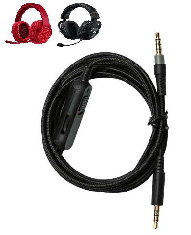 Cable auxiliar de audio extraíble con control de volumen y silencio en línea para auriculares Logitech Wired G433 G233 G Pro G Pro X Gaming