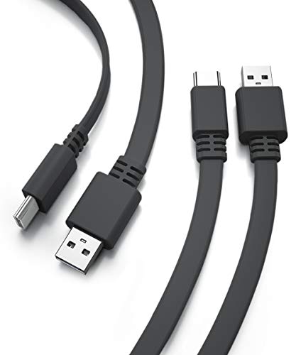 Cable Cargador USB A a USB-C 5M 2-Pack,Cable de alimentación Carga largo y Plano Tipo A 2.0 a USBC Compatible con PS5,Playstation 4 5,Xbox Series X/S,Controlador Switch Pro,Nest Cam IQ para Exteriores