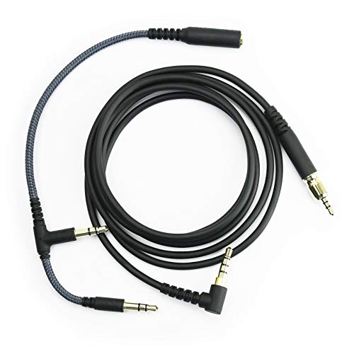 Cable de audio de repuesto compatible con auriculares Sennheiser Game ONE, Game Zero, PC 373D, GSP 500, GSP 350, GSP 600 (2 m)
