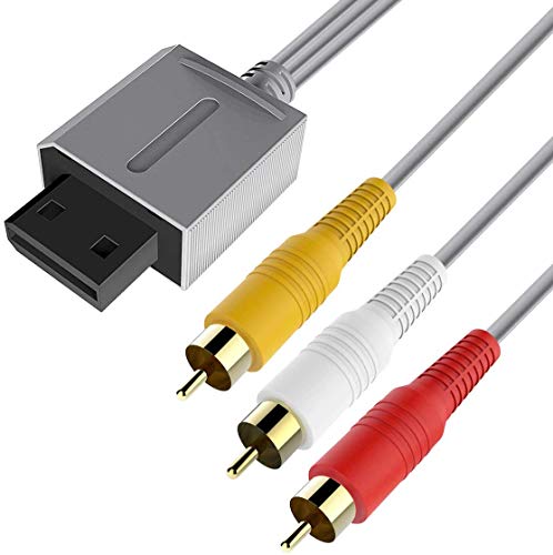 Cable de audio y vídeo WII, cable Wii AV, 6amLifestyle 1,8 m, cable de TV compuesto de repuesto, cable de TV chapado en oro, cable RCA para Nintendo Wii y Nintendo WII U