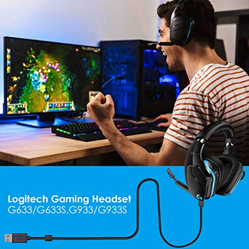 Cable de repuesto para Logitech Artemis Spectrum G633/G633S, también funciona para auriculares Logitech Gaming G933/G933S