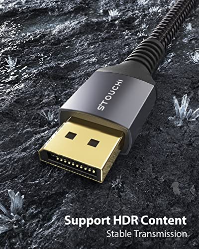 Cable DisplayPort 1.4 240Hz Stouchi 3M/10FT DP1.4 compatible 8K@60Hz 4K@60Hz/ 144Hz/120Hz 5K@60Hz/120Hz 2K@165Hz/240Hz FreeSync G-Sync 32,4Gbit/s HDR10 para cable de pantalla Port Monitor para juegos.