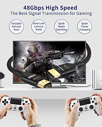 Cable HDMI 2.1 8K 3M, Etseinri Certificado 48Gbps Cable HDMI 2.1 de Ultra Alta Velocidad 8K@60, 4K@120 4: 4: 4 eARC Dynamic HDR HDCP 2.3 Dolby Atmos para S.ony/L.G/Sam.sung TV, PS5/4 Xbox Series X
