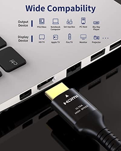 Cable HDMI 2.1 8K 3M, Etseinri Certificado 48Gbps Cable HDMI 2.1 de Ultra Alta Velocidad 8K@60, 4K@120 4: 4: 4 eARC Dynamic HDR HDCP 2.3 Dolby Atmos para S.ony/L.G/Sam.sung TV, PS5/4 Xbox Series X