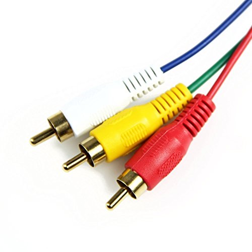 Cable HDMI a RCA de 1,5 m HDMI a 3 RCA Video Audio AV Componente Convertidor Cable Adaptador para HDTV PC DVD y la mayoría de proyectores LCD (no para PS4)