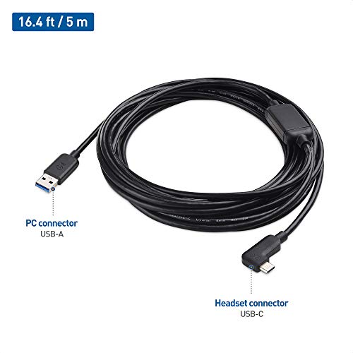 Cable Matters Activo Cable USB C 5m para Gafas Realidad Vritual Oculus Quest 2 (Cable USB-A a USB-C) en Negro - Reemplazo para Cable Oculus Link 5 Metros