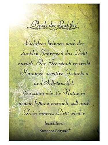 Cadena para mujer con amuleto de la suerte de frasco con polvo de hada de luz, brilla en la oscuridad, color verde de Katharina Fairytale