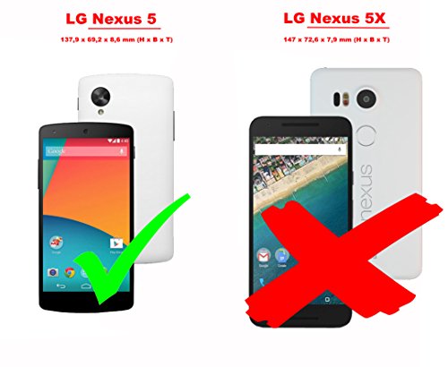 Cadorabo Funda Libro para LG Nexus 5 en Burdeos Violeta - Cubierta Proteccíon con Cierre Magnético e 3 Tarjeteros - Etui Case Cover Carcasa